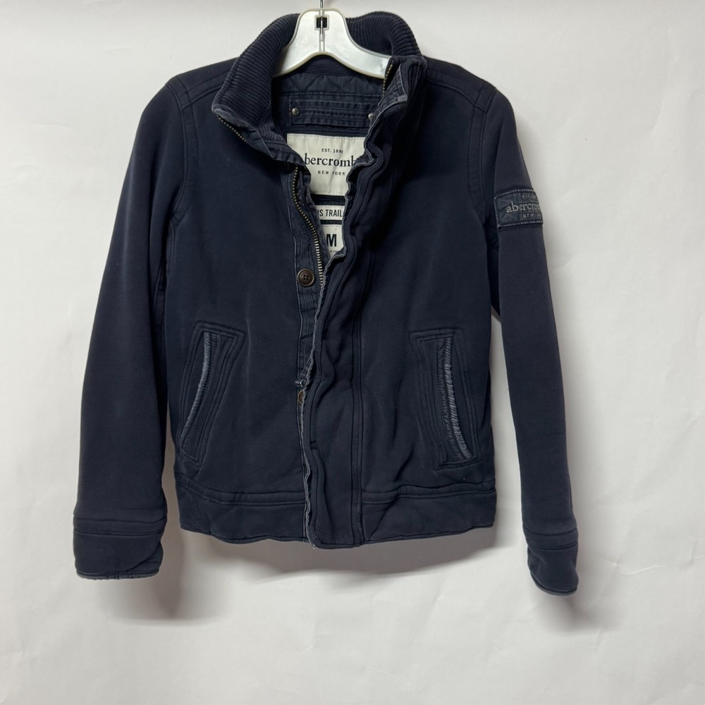 Abercrombie Vintage Hopkins Trail Jacket Boy's Navy Blue Medium‎ zip up Y2K